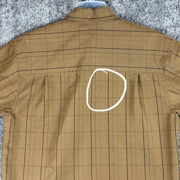 REI Mens S Brown Grid Button Down Shirt Long Sleeve Rayon Blend Utility Gorpcore - Picture 7 of 16